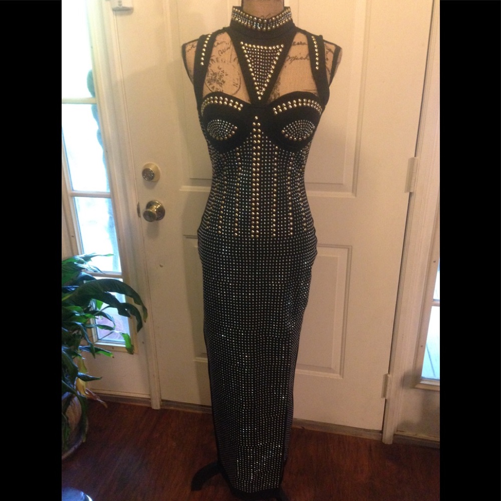 Brandless Jeweled Party Dress w/Cutout Breast